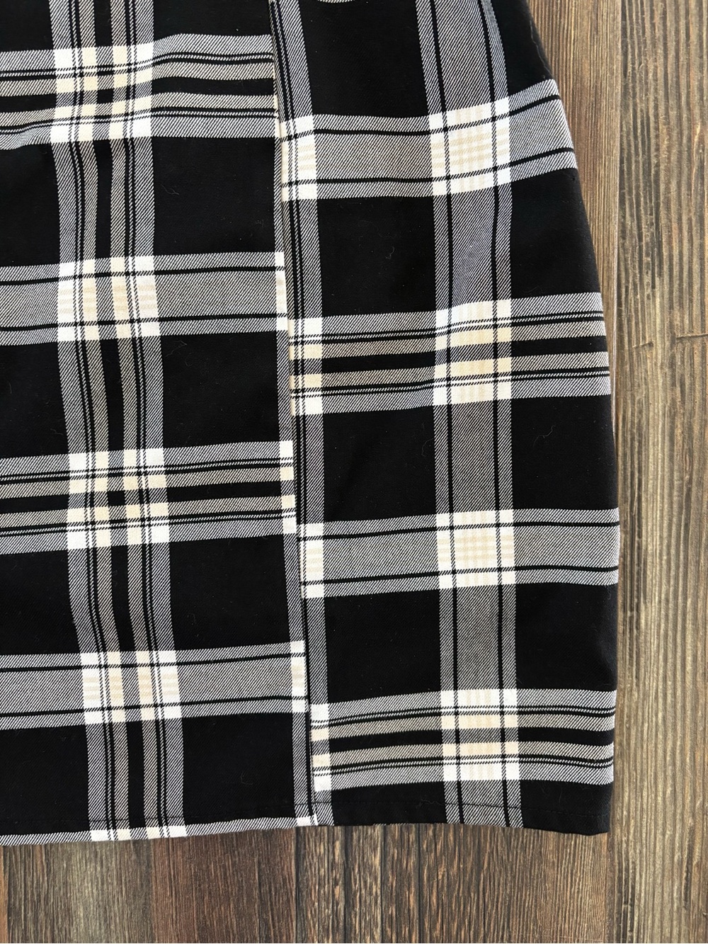 Divided H&M Bodycon Fitted Mini Dress Small Black White Tan Plaid Sleeveless - Picture 9 of 9